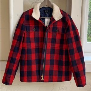 JCrew NWT jacket red navy check